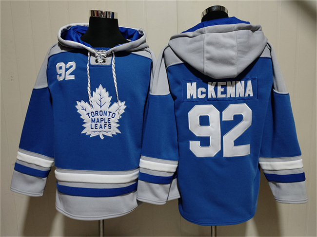 Men's Blue Toronto Maple Leafs #92 Gavin McKenna Ageless Must-Have Lace-Up Pullover Hoodie